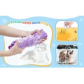 abordables Herramientas de baño-Toallas de secado rápido para mascotas, paquete de 4, colores aleatorios, de poliéster suave y absorbente, ideales para el baño de perros medianos, con diseño de huellas de patas.