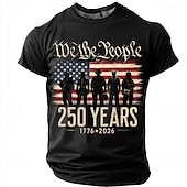  Camiseta con impresión 3D de la bandera de EE. UU. 1776 Camiseta de hombre 250 aniversario 2026 Camiseta de manga corta Camiseta de cuello redondo Patriótica Festival diario Ropa de verano Primavera