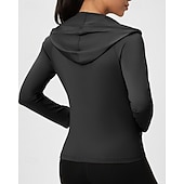 cheap Women's Shirt-Women's Solid Colored Workout Shirt Tennis Sports Jacket Long Sleeve Zipper Pocket Quick Dry Lightweight Moisture Wicking Breathable Tennis Golf Pickleball Hooded Jacket Black Pink Navy Blue Tennis