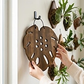 voordelige plantenbakken-Bevestigingsplank voor varens, zeshoekige houten ophangbasis met voorgeboorde gaten voor verticale tuinen, stevige plantenhouder van Chinees sparrenhout voor epifytische planten, wanddecoratie
