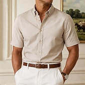 economico camicie oxford da uomo-camicia da uomo in tessuto Oxford, camicia elegante color kaki