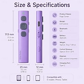 cheap Novelty Toys-Bluetooth Page Turner for Kindle E-reader iPhone iPad Android, Silent Remote Control for TikTok Scrolling &amp; Reading, Bluetooth 5.4 Rechargeable Wireless Clicker with 400mAh Battery, 33ft Range
