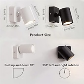 billige Vegglamper for innendørsbruk-LED-vegglamper 90° sammenleggbar 350° rotasjon 6w mykt lys gir et godt lesemiljø for deg som passer for ulike scener