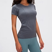 economico Top Yoga-Per donna parte superiore del pilates Camicia da allenamento Maglietta da yoga Girocollo Delicato sulla Pelle Leggero Confortevole Sportivo Manica Corta Gli sport Tinta unica Top Per Allenamento in