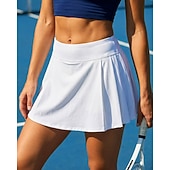 preiswerte Damenröcke &amp; Skorts-Damen Einfarbig Lässiger Rock Tennisröcke mit Shorts Sportrock Ärmellos Tasche Elastischer Bund Sportlich Leicht Elastisch Feuchtigkeitsableitend Atmungsaktiv Tennis Golfspiel Laufen Rock Dunkelrosa