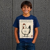  Boys' 3D Chick Funny 3D T-shirt Short Sleeve 3D Print Summer Spring Fashion Daily Kids 4-12 Years Daily Regular Fit