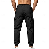 economico Pantaloni cargo-Per uomo Pantaloni Cargo Joggers Pantaloni Coulisse Elastico in vita Multi-tasche Tinta unica Antivento Comodità Quotidiano All'aperto Ferie Streetwear Elegante Cachi Nero Inelastico