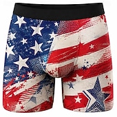 preiswerte Patriotische 250 Shorts-4. Juli 2026 250. Herren Adler US Flagge Dehnbare Boxershorts Badeshorts Boxer-Badeshorts Patriotisch Lässig Heim Strandurlaub Elastischer Bund Feuchtigkeitsableitend Atmungsaktive Unterwäsche