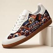 billige Men's Soccer Shoes-Men's USA Eagle Soccer Print Casual Sneakers Lace-Up Lightweight Comfort Walking Shoes Patriotic Football Fan Footwear for  Match Day, Sports Events, Travel and Everyday Streetwear