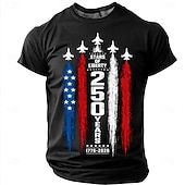 abordables T-shirts Patriotiques 250-4 juillet 2026, 250e anniversaire Homme Drapeau Américain T-shirt Manche Courte T-shirt Impression 3D Col ras du cou Chemise Mode Occasionnel Quotidien Rue Bleu Noir Vert Été Printemps Vêtement Tenue