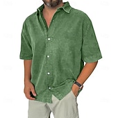 ieftine cămăși casual pentru bărbați-Tricou pentru bărbați SoftFade™ tricou casual tricou cu nasturi tricou acid wash albastru negru roz albastru marin mov cu mânecă scurtă simplu rever casual îmbrăcăminte de zi cu zi modă retro vintage