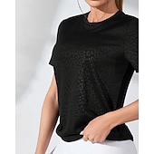 billiga Löpar-T-shirts och linnen-Dam Solid färg T-shirt för jogging Löpartopp Sport topp Sommar Vår Kortärmad Snabb tork Fuktabsorberande Andningsfunktion Gymträning Tennis Golf Löpning Svart Sportkläder Sportkläder