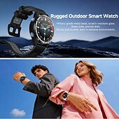 baratos Smartwatch-Relógio inteligente GPS masculino com chamada Bluetooth, relógio militar robusto para atividades ao ar livre com bússola, barômetro e altímetro, resistente à água até 3 ATM, mais de 100 modos