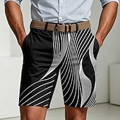 abordables Pantalones Cortos Impresos-Hombre Geométrico Líneas / Olas Arte abstracto Bermudas Pantalones cortos casuales Shorts de golf Media cintura Informal de negocios Diario Trabajo vacaciones en la playa Pantalones cortos de frente
