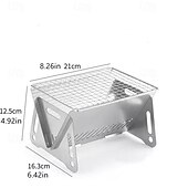 baratos Grills &amp; Outdoor Cooking-Conjunto de churrasqueira dobrável para uso externo com 2 peças, incluindo fogão a cartucho de aço inoxidável e fogão a carvão portátil, perfeito para camping, trilhas, festas no jardim, piqueniques,