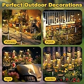 cheap Pathway Lights &amp; Lanterns-1 PC Solar Palace Lights Outdoor Garden, Solar Swaying Pathway Stake Lights with 8 Modes Waterproof for Yard Lawn Patio Landscape Decor