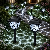 voordelige Pathway Lights &amp; Lanterns-2 stuks zonne-padverlichting binnenplaatsverlichting waterdichte gazonverlichting buitenhuisdecoratie tuin tuin gras paddecoratie
