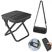  Banqueta dobrável tipo mochila, banqueta dobrável portátil com bolsa de transporte, assento compacto para uso externo para adultos com alça de ombro, suporta até 136 kg (300 lbs) para camping, pesca,