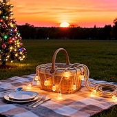 cheap Solar Outdoor Lights-Solar Powered Outdoor Garden Lights 8m 16 Bulbs Fairy String Lights Outdoor Waterproof 8 Lighting Modes for Fence Garden Party Wedding Camp Christmas Decoration