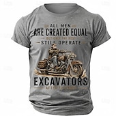  Men's All Men Are Created Equal Only The Best Still Operate Excavators After 70 Years Graphic T Shirt Funny Job Beige Regular Fit Designer Clothing Apparel S M L XL XXL XXXL