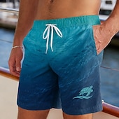 economico Stampa oceanica-Per uomo Oceano Tartaruga di mare Costumi da bagno Costumi da bagno Pantaloncini da bagno Pantaloncini da Surf Misura del girovita medio Hawaiano Quotidiano Vacanza al Mare Tasche Laterali fodera in