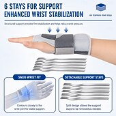 economico Bretelle &amp; Supporti-Tutore per il polso per alleviare la sindrome del tunnel carpale - stecca regolabile per il polso per tendinite, dolore da artrite, &amp;infortuni sportivi - supporto traspirante per la notte &amp; giorno