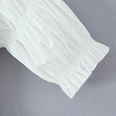ieftine Rochie-Medieval Renascentist Cottagecore Lungime Gleznă Rochii Chemise Balon / Puf Mâneci scurte vrăjitoare Zana Țăran În U Costume de fancy Pentru femei Fantezie Halloween Carnaval Casul / Zilnic Târgul