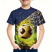 tanie 3D sporty i gry dla chłopców-Dla chłopców 3D Graficzny Piłka nożna Koszulki piłkarskie Podkoszulek T-shirt Krótki rękaw Druk 3D Lato Wiosna Sport Moda Moda miejska Dzieci 4-12 lat Półgolf Codzienny Na zewnątrz Regularny