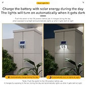 billiga Außenwandleuchten-1PC Solar Outdoor Wall Light for Courtyard Garden Fence Household and Garden Number Light