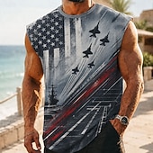  Mannen's 250e Verjaardag Patriottische Amerikaanse Vlag 1776 2026 Mouwloos T-shirt Crew Neck Zomer Street Top