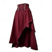 ieftine Pantalonii-Gotic Medieval Renascentist Asimetric Fustă vrăjitoare Vampiri Zana Cu Șiret Costume de fancy Pentru femei Fantezie Halloween Carnaval Performanță Târgul Renașterii LARP Adulți Fustă