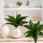 baratos Plantas e Folhagens Artificiais-2 plantas artificiais de agave grandes com 18 folhas cada, folhagem tropical artificial realista para decoração de interiores e exteriores, perfeitas para casa, escritório, jardim, varanda e para