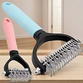abordables Cuidado del cabello-2 peines profesionales nuevos para eliminar el pelo de gatos, cepillos para el aseo de perros, herramientas para la muda de pelo de cachorros, peines para recortar el pelaje de mascotas