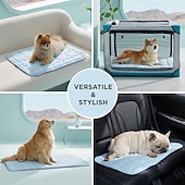 cheap Cooling Acc-Dog Cooling Mat Pet Cooling Pad for Dogs and Cats Ice Silk Summer Cooling Pet Bed Mat Washable Breathable Non Slip Cat Dog Crate Mat for Indoor Outdoor Sofa Floor