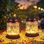 זול Luzes e lanternas de caminho-Solar Hummingbird Lanterns Outdoor Hanging Decor Lantern, Hollow Out Metal Decorative Garden Light, Graceful Decoration for Patio, Yard, Landscape, Walkway, Festival Decor Lighting 1X