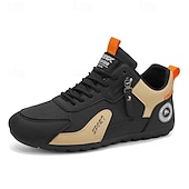 abordables Zapatos Informales con Cordones-Zapatillas bajas de hombre con bloques de color, calzado informal con cordones para caminar, estilo deportivo retro para viajes, actividades al aire libre y uso diario.