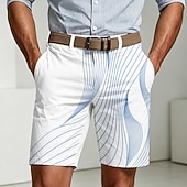 abordables Pantalones Cortos Impresos-Hombre Geométrico Líneas / Olas Arte abstracto Bermudas Pantalones cortos casuales Shorts de golf Media cintura Informal de negocios Diario Trabajo vacaciones en la playa Pantalones cortos de frente