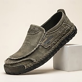 cheap Slip-On Casual Shoes-Men's Gray Slip-On Casual Loafers Lightweight Comfort Walking Shoes Soft Rugged Everyday Footwear for Daily Wear, Travel, Driving, Outdoor Leisure and Weekend Relaxation