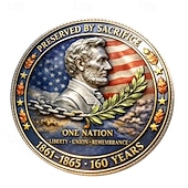 cheap U.S. 250th Anniversary-American Civil War 160th Anniversary Commemorative Coin – 1861–1865 Union &amp; Confederate Soldiers Design, Lincoln Portrait, Patriotic Collectible Coin Gift