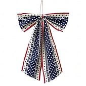economico 250° Anniversario-Fiocco decorativo per il 250° anniversario degli Stati Uniti, fiocco patriottico da appendere, rosso, bianco e blu, ghirlanda per la porta del 4 luglio, fiocco per la porta d'ingresso, portico,