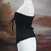 cheap Tops-Medieval Renaissance Corset Overbust Corset Noblewoman Jacquard Lace up Floral Fancy Dress Women's Royal Halloween Carnival Renaissance Fair LARP Adults' Corset Spring &amp; Summer