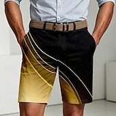 ieftine Pantaloni scurți imprimați-Bărbați Geometric Γραμμή Artă abstractă Bermude Pantaloni scurți casual Pantaloni Scurți de Golf Talie medie Ocazional afaceri Muncă Golf Vacanta la plaja Pantaloni scurți cu 4 buzunare și partea din