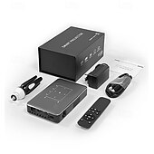 abordables Projecteurs-Mini projecteur DLP intelligent sous Android, décodage 4K HD, compatible 3D, projecteur de poche portable avec Wi-Fi 5 GHz et Bluetooth, correction trapézoïdale, commande tactile, trépied et