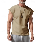 abordables Running Tee &amp; Tank Tops-Men's Solid Colored Workout Tank Top Running Tank Top Gym Tank Top Summer Spring Classic Sleeveless Quick Dry Lightweight Moisture Wicking Breathable Gym Workout Active Training Exercise Black White