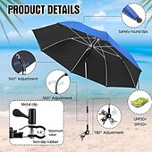 cheap Outdoor Recreation-Chair Beach Umbrella with Clamp,  Adjustable Umbrella, Suitable for Chairs, UPF50 Outdoor Patio Umbrella, Suitable for Beach Chairs, Patio Chairs, Wheelchairs, Camping Chairs, Golf Cart Umbrella