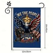 cheap Garden Flag-2PCS 250th Anniversary USA Flag Double Sided Outdoor Patriotic Garden Flag with Statue of Liberty, 4th of July Decorations for US 250th Celebration, USA Merchandise, Commemorative 1776-2026