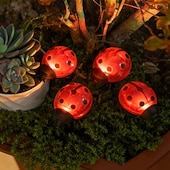 halpa Pathway Lights &amp; Lanterns-4kpl 0.5 W Aurinkopaneeli LED-valot Aurikoladattava Vedenkestävä Koristeltu Lämmin valkoinen 1.2 V Ulkovalaistus Piha Puutarha 1 LED-helmet Joulu kiitospäivä Ystävänpäivä