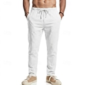 abordables Fondos-Medieval Renacimiento Pantalones Vikingo Tejido con 95% de mezcla de lino Plano Disfraz Hombre Víspera de Todos los Santos Carnaval Rendimiento LARP Feria Ren Adulto Pantalones