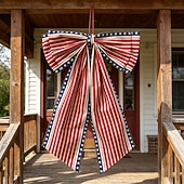 economico 250° Anniversario-Fiocco decorativo per il 250° anniversario degli Stati Uniti, fiocco patriottico da appendere, rosso, bianco e blu, ghirlanda per la porta del 4 luglio, fiocco per la porta d'ingresso, portico,