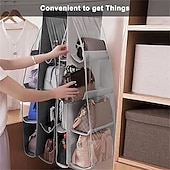 abordables Rangement et organisation-Organisateur de sac à main pliable et inodore, avec pochette de rangement intérieure, support gain de place pour sac à main et sac à main, idéal pour la maison et les voyages.